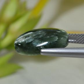 7.43캐럿 천연 그린 세라피나이트, 타원형 컷, 15.9×12 mm, 불투명체