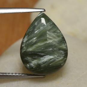 7.98캐럿 천연 그린 세라피나이트, 배 모양, 15.9×12 mm, 불투명체