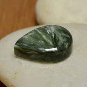7.98캐럿 천연 그린 세라피나이트, 배 모양, 15.9×12 mm, 불투명체