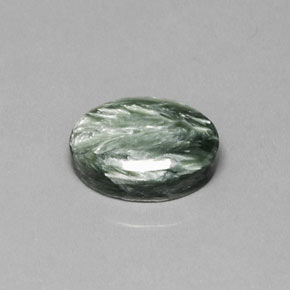 8.94캐럿 천연 그린 세라피나이트, 타원형 컷, 15.9×11.7 mm, 불투명체