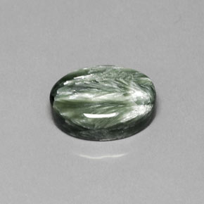 8.92캐럿 천연 그린 세라피나이트, 타원형 컷, 16×12.1 mm, 불투명체