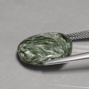 8.07캐럿 천연 녹색 세라피나이트, 타원형 컷, 불투명체