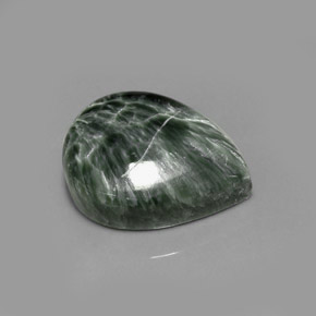 8.36캐럿 천연 그린 세라피나이트, 배 모양, 15.5×12 mm, 불투명체