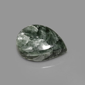 7.89캐럿 천연 그린 세라피나이트, 배 모양, 16.2×12 mm, 불투명체