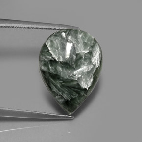 7.89캐럿 천연 그린 세라피나이트, 배 모양, 16.2×12 mm, 불투명체