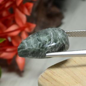 7.56캐럿 천연 그린 세라피나이트, 배 모양, 16×12 mm, 불투명체