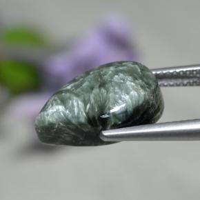 8.19캐럿 천연 그린 세라피나이트, 배 모양, 16×11.8 mm, 불투명체