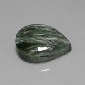 8.33캐럿 천연 그린 세라피나이트, 배 모양, 16.2×11.9 mm, 불투명체