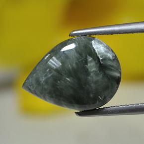 8.13캐럿 천연 그린 세라피나이트, 배 모양, 16.4×12.1 mm, 불투명체