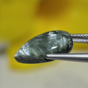 8.13캐럿 천연 그린 세라피나이트, 배 모양, 16.4×12.1 mm, 불투명체