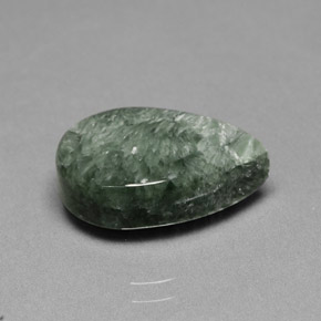 8.49캐럿 천연 그린 세라피나이트, 배 모양, 16.2×12 mm, 불투명체