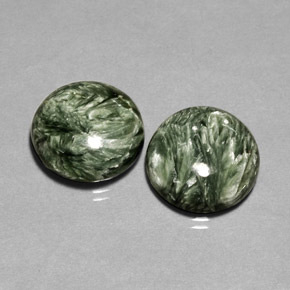 캐럿 천연 그린 세라피나이트 보석, 라운드 컷, 15.94 mm, 불투명체
