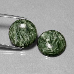 캐럿 천연 그린 세라피나이트 보석, 라운드 컷, 15.85 mm, 불투명체