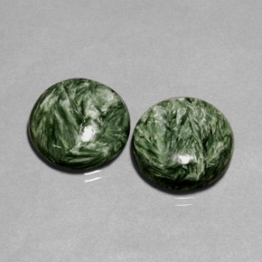 캐럿 천연 그린 세라피나이트 보석, 라운드 컷, 15.85 mm, 불투명체