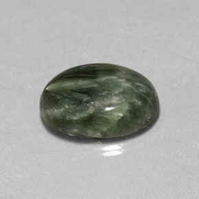 4.57캐럿 천연 그린 세라피나이트, 타원형 컷, 14×9.8 mm, 불투명체