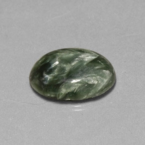 4.01캐럿 천연 그린 세라피나이트, 타원형 컷, 14×10 mm, 불투명체