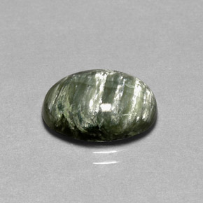 4.23캐럿 천연 그린 세라피나이트, 타원형 컷, 14×10 mm, 불투명체