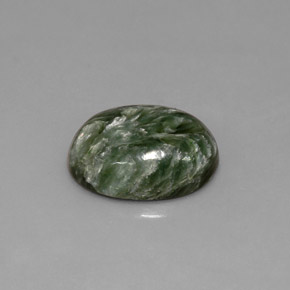 4.80캐럿 천연 그린 세라피나이트, 타원형 컷, 13.8×10 mm, 불투명체