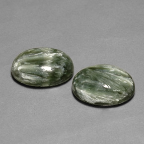 캐럿 천연 그린 세라피나이트 보석, 타원형 컷, 18×13 mm, 불투명체