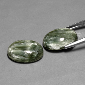 캐럿 천연 그린 세라피나이트 보석, 타원형 컷, 18×13 mm, 불투명체