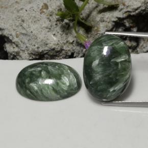 21.06캐럿 천연 그린 세라피나이트 보석, 타원형 컷, 18×13 mm, 불투명체