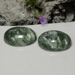 21.06캐럿 천연 그린 세라피나이트 보석, 타원형 컷, 18×13 mm, 불투명체