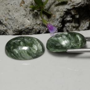 21.06캐럿 천연 그린 세라피나이트 보석, 타원형 컷, 18×13 mm, 불투명체
