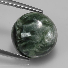 4.92캐럿 천연 그린 세라피나이트, 라운드 컷, 11.90 mm, 불투명체