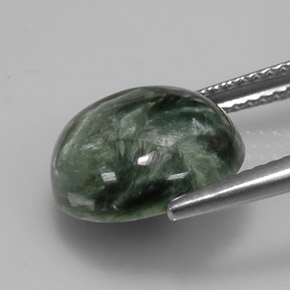 4.92캐럿 천연 그린 세라피나이트, 라운드 컷, 11.90 mm, 불투명체