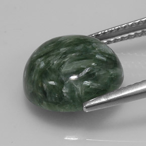 5.09캐럿 천연 그린 세라피나이트, 라운드 컷, 11.94 mm, 불투명체