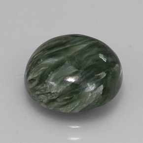 4.98캐럿 천연 그린 세라피나이트, 라운드 컷, 12.08 mm, 불투명체