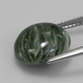 4.98캐럿 천연 그린 세라피나이트, 라운드 컷, 12.08 mm, 불투명체