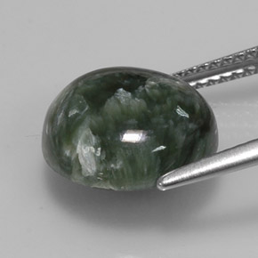5.02캐럿 천연 그린 세라피나이트, 라운드 컷, 11.98 mm, 불투명체