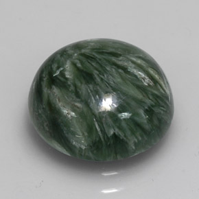 4.10캐럿 천연 그린 세라피나이트, 라운드 컷, 11.44 mm, 불투명체