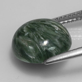 4.10캐럿 천연 그린 세라피나이트, 라운드 컷, 11.44 mm, 불투명체