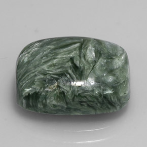 5.87캐럿 천연 그린 세라피나이트, 쿠션 컷, 13.9×10 mm, 불투명체