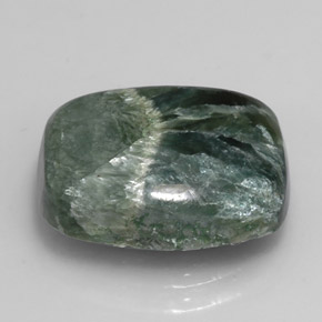 5.49캐럿 천연 그린 세라피나이트, 쿠션 컷, 14×10.2 mm, 불투명체