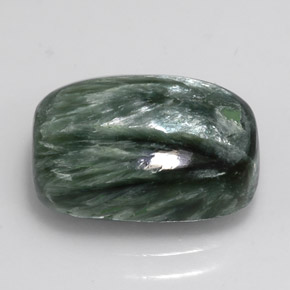 5.76캐럿 천연 그린 세라피나이트, 쿠션 컷, 14.1×9.7 mm, 불투명체