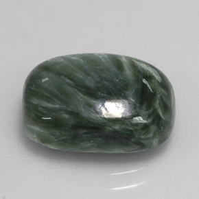 5.92캐럿 천연 그린 세라피나이트, 쿠션 컷, 14×10 mm, 불투명체