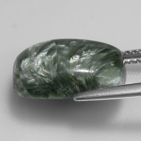 6.08캐럿 천연 녹색 세라피나이트, 쿠션 컷, 불투명체