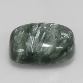 5.89캐럿 천연 그린 세라피나이트, 쿠션 컷, 14×9.9 mm, 불투명체