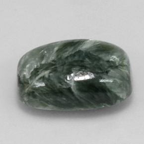 5.75캐럿 천연 그린 세라피나이트, 쿠션 컷, 14.1×10 mm, 불투명체