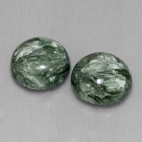 캐럿 천연 그린 세라피나이트 보석, 라운드 컷, 12.01 mm, 불투명체
