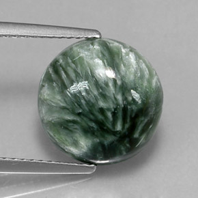4.67캐럿 천연 그린 세라피나이트, 라운드 컷, 12.01 mm, 불투명체
