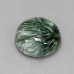 4.67캐럿 천연 그린 세라피나이트, 라운드 컷, 12.01 mm, 불투명체