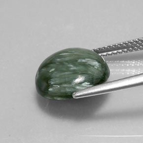 4.56캐럿 천연 그린 세라피나이트, 라운드 컷, 11.91 mm, 불투명체