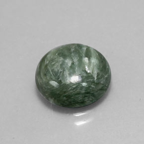 4.85캐럿 천연 그린 세라피나이트, 라운드 컷, 11.89 mm, 불투명체