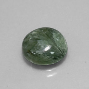 4.61캐럿 천연 그린 세라피나이트, 라운드 컷, 11.85 mm, 불투명체