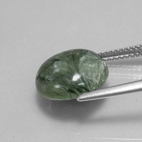 4.61캐럿 천연 그린 세라피나이트, 라운드 컷, 11.85 mm, 불투명체