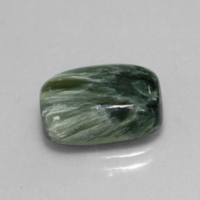 5.74캐럿 천연 그린 세라피나이트, 쿠션 컷, 14×10 mm, 불투명체